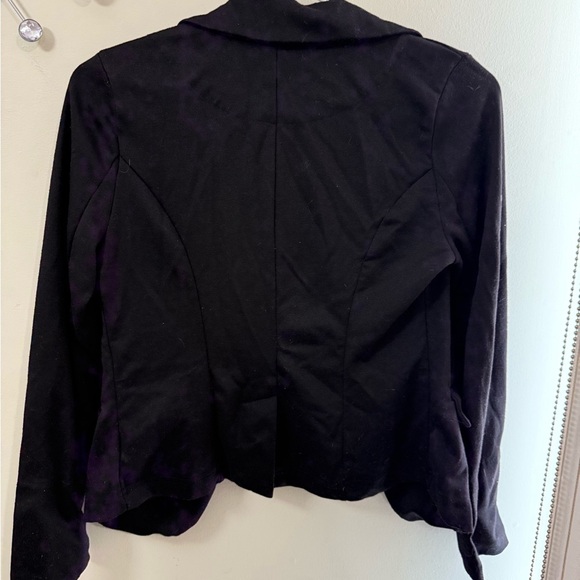 Black Tailored Blazer with Notched Lapel - Picture 2 of 5